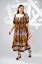 Plus Size Elastic Waist and Sleeves Dress Orange-Pink