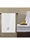 Monogrammed Letter "X" Bath Towel Silver Thread Cotton Personalised Letter - 3
