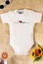 Unisex 100% Organic Cotton Valentine's Day Love You Printed 0-12 Months Short Sleeve Baby Bodysuit - 2