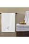 Monogrammed Letter "Q" Bath Towel Silver Thread Cotton Personalised Letter - 3