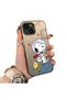 iPhone 15 Plus/14 Plus Compatible Hard Acrylic Back Silicone Edge Lens Protection Case Snoopy Pattern - 4
