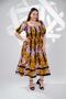 Plus Size Elastic Waist and Sleeves Dress Orange-Pink - 2