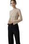 Reverse Stitch Stone Detailed Women's Ribbed Knit Blouse Spanish Sleeve F Corded Fabric Flexible Stylish Basic - 3
