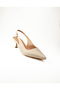 Alos 9515 Stoned Short Heeled Shoes Tan