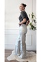 High Waist Metallic Trousers - 2