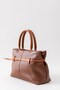 Aira Belt Detailed Soft Leather-Look Large Internal Volume Tan Women's Shoulder and Shoulder Bag - 6