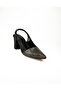 172 Black Stone Heeled Evening Dress Women's Shoes