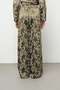 Women's Botanika Khaki Large Floral Patterned Silky Satin Look Palazzo Trousers - 4
