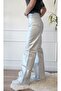 High Waist Metallic Trousers - 5