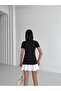 Women's Black Crew Neck Short Sleeve Body Basic Fit Cotton Stretch Fabric Casual Stylish - 4