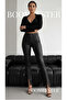 Women's Slim-Leg Slit High-Waist Leather Trousers – Premium Brushed Inside Leather - 7