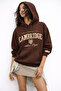 Kapsonlu Kangoru Pocket 3-Thread Cotton Cambriche Printed Sweatshirt