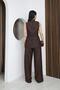 Brown Velvet Judge Collar Suit Hip-Covering Suit - 3