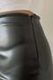 Women's Faux Leather Fleece-Lined Midi Length Slit Pencil Skirt - 2