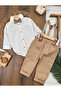 Baby Boy Suit with Suspender Belt, Bow Tie and Snap Fasteners at the Bottom