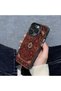 iPhone 12 Pro Max Compatible Silicone Edge Hard Back Anti-Fall Phone Case Vintage Patterned - 4