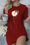 Plus Size Women's Short Sleeve Crew Neck T-Shirt Dress Nightgown