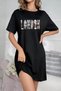 Plus Size Women's Short Sleeve Crew Neck T-Shirt Dress Nightgown