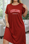 Plus Size Women's Short Sleeve Crew Neck T-Shirt Dress Nightgown