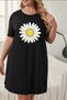 Plus Size Women's Short Sleeve Crew Neck T-Shirt Dress Nightgown
