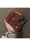Silicone Edge Hard Back Anti Fall Phone Case Vintage Pattern Compatible with iPhone 15 - 3
