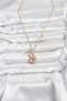 316L Steel Chain Gold Color Pink Swan Model Zircon Stone Women's Necklace - 2
