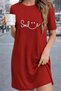 Plus Size Women's Short Sleeve Crew Neck T-Shirt Dress Nightgown