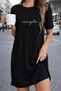 Plus Size Women's Short Sleeve Crew Neck T-Shirt Dress Nightgown