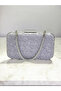 Custom design silver color crinkle stone satin chain handle women's evening bag wedding engagement graduation - 7