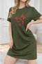 Plus Size Women's Short Sleeve Crew Neck T-Shirt Dress Nightgown