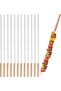 12PCS 40CM Stainless Steel BBQ Skewers with Wooden Handle