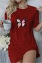 Plus Size Women's Short-Sleeve Crew Neck T-shirt Dress Nightdress