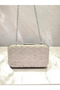 Special Design Skin Color Wrinkled Stone Satin Chain Handle Women's Evening Dress Bag Wedding Engagement Graduation - 5