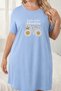 Plus Size Women's Short-Sleeve Crew Neck T-shirt Dress Nightdress
