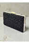 Special Design Black Color Wrinkled Stone Satin Chain Handle Women's Evening Dress Bag Wedding Engagement Graduation - 2
