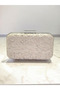 Special Design Skin Color Wrinkled Stone Satin Chain Handle Women's Evening Dress Bag Wedding Engagement Graduation - 3