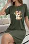 Plus Size Women's Short Sleeve Crew Neck T-Shirt Dress Nightgown