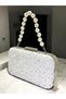 Special Design Color Crinkled Stone Satin Chain Handle Women's Evening Dress Bag Wedding Engagement Graduation - 2