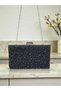 Special Design Black Color Wrinkled Stone Satin Chain Handle Women's Evening Dress Bag Wedding Engagement Graduation - 5