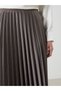 Lcwaikiki Classic Beige Elastic Waist Chiffon Women's Pleated Skirt - 6