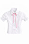 Girl's Pink Bow Lace Embroidered Shirt Pink Pocket Ruffle Skirt Set April 23 October 29 - 2