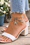 Women's Starfish Figured Anklet with Multi-Layered Chain and Shiny Stone Detail, Stylish Anklet - 5