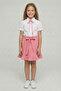Girl's Pink Bow Lace Embroidered Shirt Pink Pocket Ruffle Skirt Set April 23 October 29 - 3