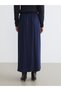 Lcw Grace Navy Blue Belmando Flared Skirt with Elastic Waist - 5