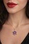 Purple Stone Lotus Flower Steel Necklace |   Gold Color |   Zircon Stone |   Anti-Tarnish & Anti-Allergy - 2