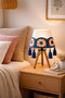 3-Legged Natural Wood Crochet Motif Tasseled Rustic Look Lampshade (1 Piece) (5 Colors) - 4