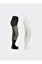 Girls' Thin Pantyhose with Bow Detail, 2-Piece Set