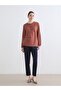 Lcw grace brown crew neck embroidered blouse - 3