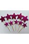 Star Glitter Toothpicks – Cake & Cupcake Decoration – Fuchsia – 10 Pieces - 2