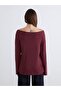 Soulife Burgundy Boat Neck Blouse - 4